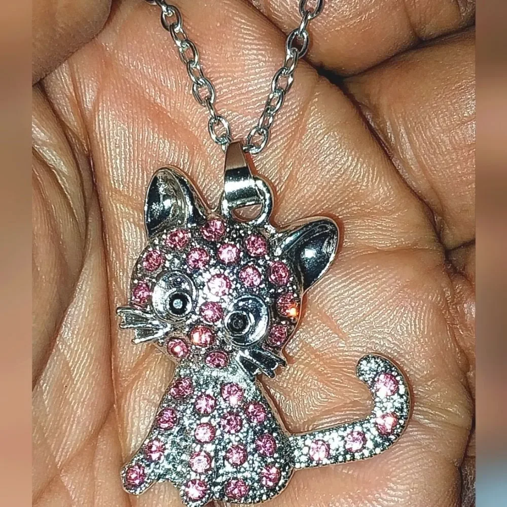 Unisex Trendy Creative Cute Cartoon Cat Pendant Necklace